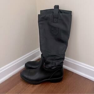 Pajar Tall Rubber and Faux Leather Winter & Rain Boots Black Sz 39 (8.5 US)